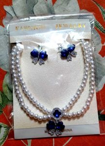 Pearl Necklace &amp; Earring Set