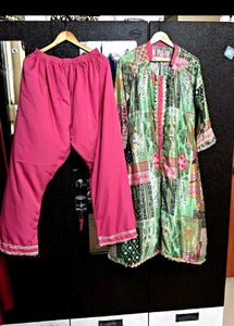 New Printed Kurta Set with Pink Palazzo