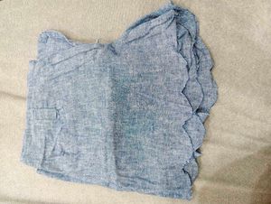Blue Tie Waist Shorts