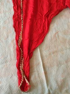 Red Embellished Dhoti Pants