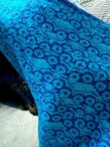 Patterned Blue Knit Sweater