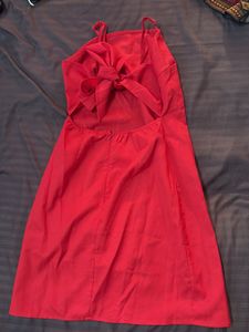 Vibrant Red Spaghetti Strap Mini Dress