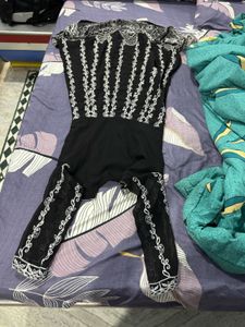 Black Lucknowi Chikankari Anarkali Kurta