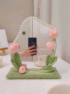 Crocheted Tulip Mirror