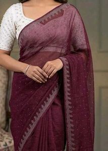 Elegant Burgundy Saree