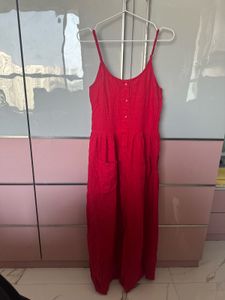Vibrant Red Spaghetti Strap Dress