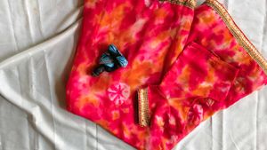 Vibrant Tie-Dye Saree with Blouse