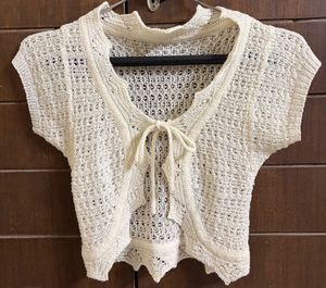 Boho Style Crochet Knit Crop Shrug