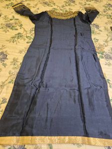 Pure crepe kurta, sharara, dupatta set