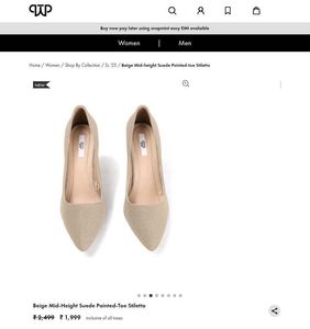 Beige Mid-Height Suede Pointed-Toe Stiletto