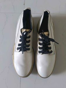 Stylish White Lace-Up Shoes