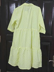 branded and New, Yellow Tiered Button-Down Dress