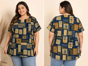 🔥 MEGA SALE OFFER 🔥 Patchwork Print Tunic Top