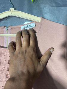 Elegant Pink Lace Detail Tunic Top