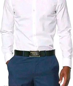 Stylish Black Belt with Jaguar Buckle