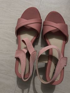 Pink Heeled Sandals - Size 7