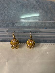 Sparkling   cute yellow Ball Drop Earrings