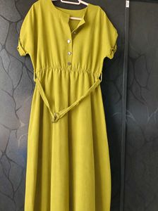 Belted A-line dress