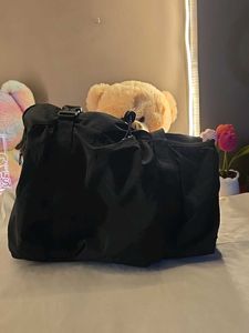 Stylish Black Nylon Utility Tote Bag
