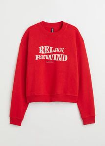 H&M Red  Relax Rewind Graphic Sweatshirt