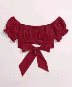 wrap maroon top