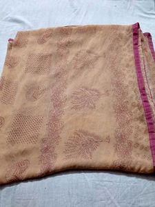Elegant Peach Gathering Cotton Pant with Dupatta