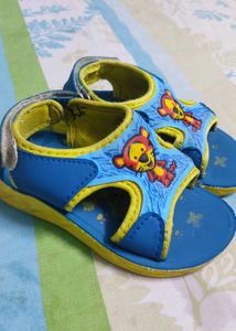 Cute Blue Cartoon Sandals for Girls (Size 7)