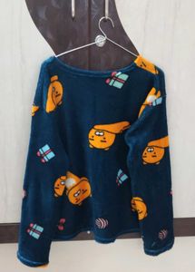 Cute Cartoon Print Plush Top