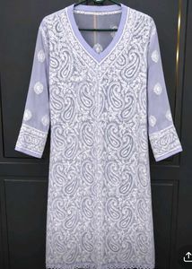 Elegant pastel blue Chikankari Kurta