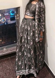 Elegant Floral Print Lehenga Choli jacket set