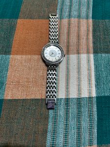 Elegant Silver Tone Watch with Rhinestone Accents