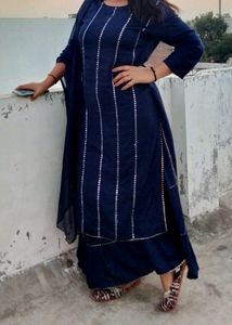 Blue Sharara Suit