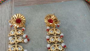 high quality Stunning Red Beaded Necklace &amp; Earrin