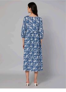 Floral Cotton A-Line Kurti Dress 💙