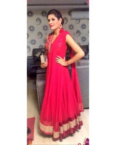 Adi By Adtya Khandelwal Red Net &amp; Velvet Anarkali