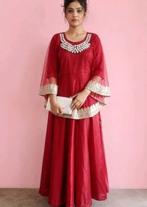 Indo Western Gown dress with detachable pochu