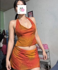 Boho Ombre Halter Top & Skirt Set