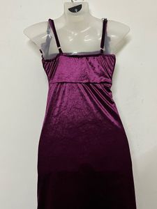 Pintresty Elegant Plum Velvet Ruched Dress