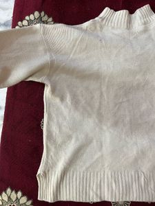 Cream Knitted Turtleneck Sweater
