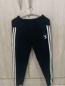 Black Joggers with White Stripes