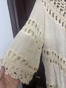 Cream Crochet Cover-Up Tunic/Top