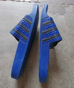 ADIDAS Blue Striped Sliders