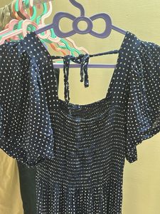 Navy Polka Dot Maxi Dress