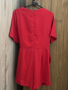 Zara Chic Red Belted Wrap Playsuit