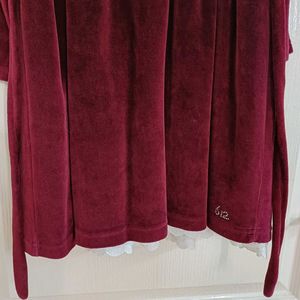 612 League Full Sleeves Vintage Velvet Party Frock