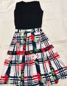 black Floral Printed Dress