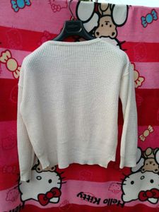 Cream Knit Long Sleeve Top