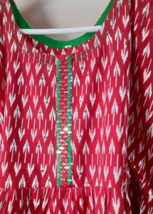 Pure Cotton &amp; organic Ikkat real mirror work Kurti