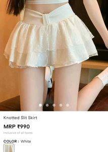 White Lace Tiered Mini Skirt
