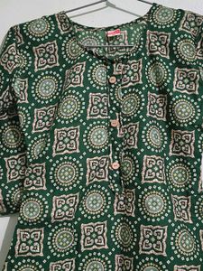 Green Bandhani Kurta